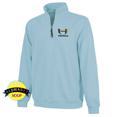 Charles River Apparel Crosswinds 1/4 zip embroidered with the Holt Power H Football logo.
