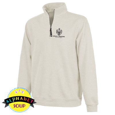 CRA 1/4 zip Crosswind pullover embroidered with the Legacy Creators Academy logo.