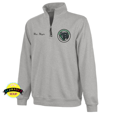 Charles River Apparel Crosswinds 1/4 zip pullover with the Peine Ridge logo and name embroidered on the chest.