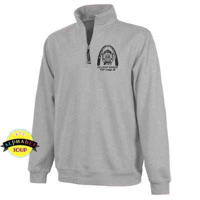 St Louis Police Officers Association logo embroidered on the Charles River Apparel 1/4 zip Crosswinds pullover.