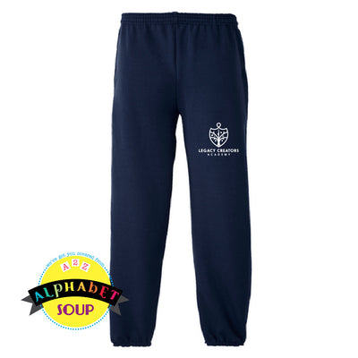 Legacy Creators Academy logo on navy sweatpants