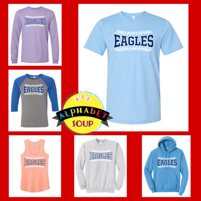 Liberty High School eagles outline with laces Design on tees and sweatshirts