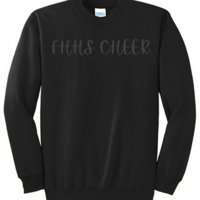 black FHHS cheer design shirt for vikings cheer