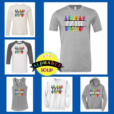 FZ ECC Crayons Design on tees and sweatshirts