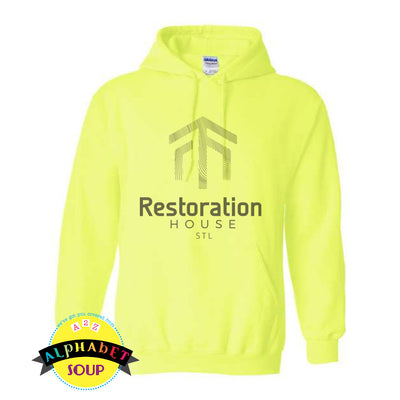 Gildan hoodie with the Restoration House logo.