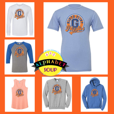 Distressed North Point Grizzlies Circle on your choice of shirts and sweatshirts