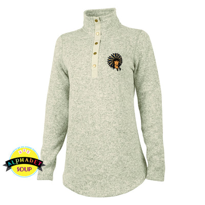 CRA ladies hingham tunic embroidered with the Wentzville Middle School logo.