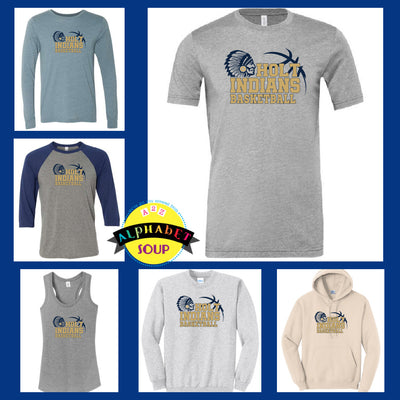 Holt Indians Basketball Logo Design on Tees and sweatshirts