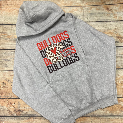 Size Medium Bulldogs Helmet Hoodie