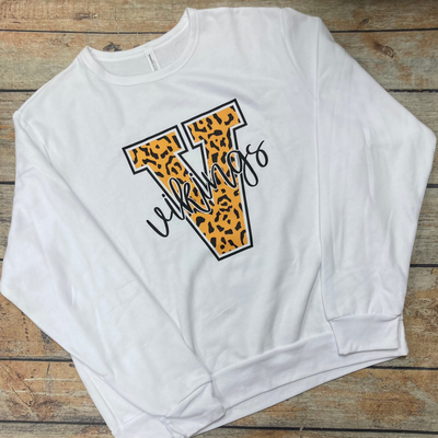 Leopard Vikings V Crewneck-Adult Large