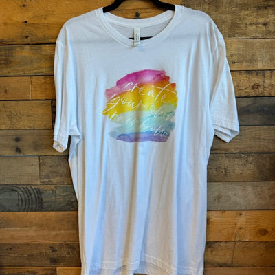 white tshirt with design