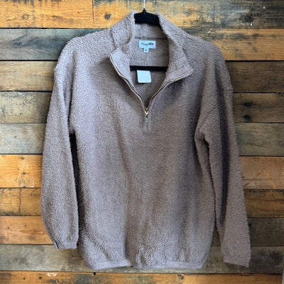 brown fleece pullover