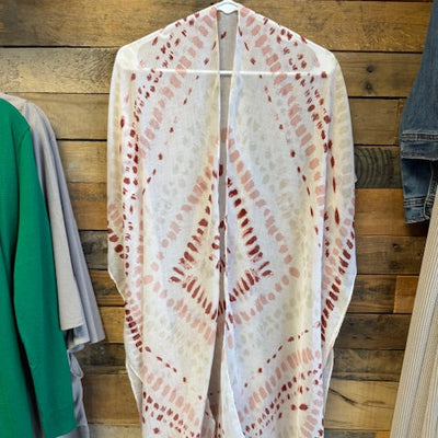 kimono with cream and maroon