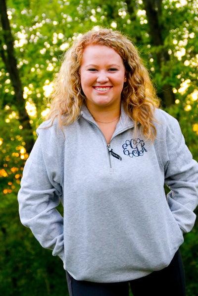 Monogrammed Charles River Apparel Crosswind Quarter Zip Sweatshirt
