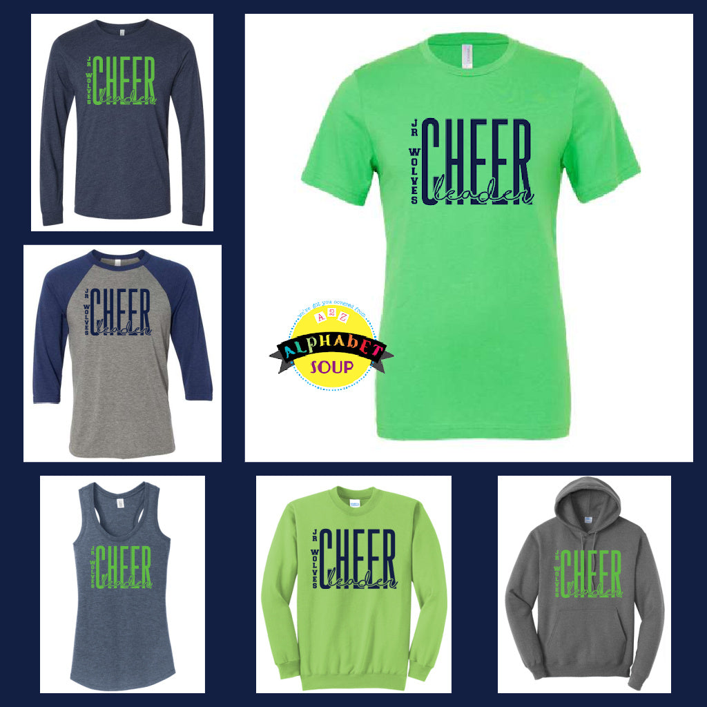 Custom Team Spirit Wear | Timberland Jr Wolves Cheer Tees & Sweatshirt ...
