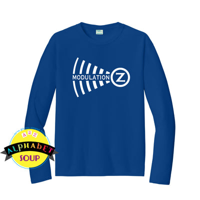 Modulation Z logo on royal blue performance long sleeve tee
