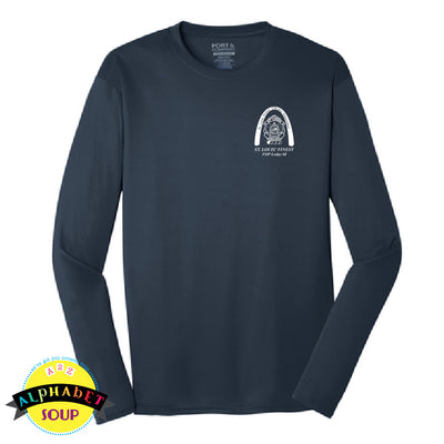 St Louis Police Officers Association logo in vinyl on the left chest of the Port & Co Performance Long Sleeve Tee