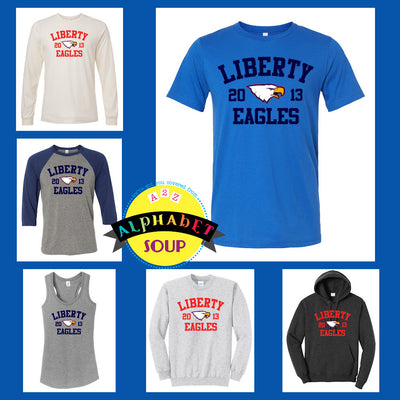 Liberty High School liberty 2013 Design on tees and sweatshirts