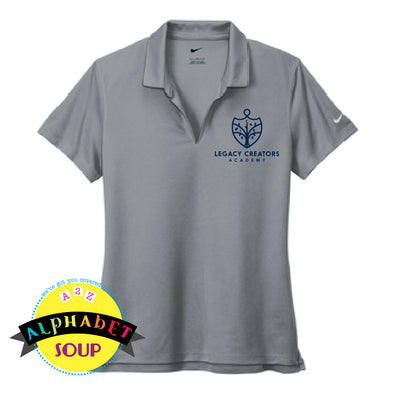 Legacy Creators Academy logo on grey nike ladies polo