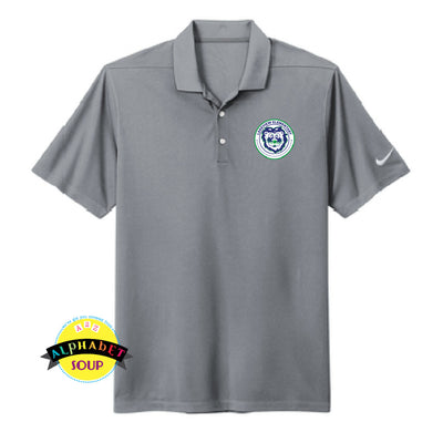 Nike dri-fit polo embroidered with the Lakeview Elementary Logo