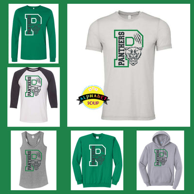 Peine Ridge Elementary P Panthers  Design Collage of tees and sweatshirts