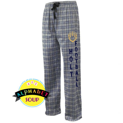 Flannel pants with Holt Football design