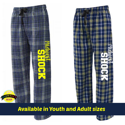 Flannel PJ Pants with Midwest Shock personalization down leg