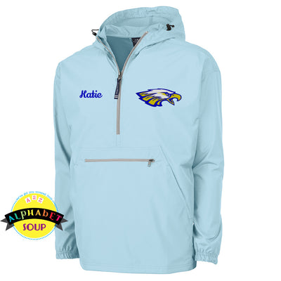 CRA pack-n-go pullover embroidered with the Progress South Eagles logo and a name