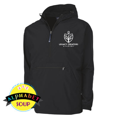 Legacy Creators Academy logo on black pack n go pullover