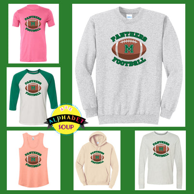 Mehlville panthers football design on tees and sweatshirts collage