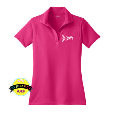 Sport-Tek ladies performance polo with the Modulation Z Combined logo embroidered on the left chest.