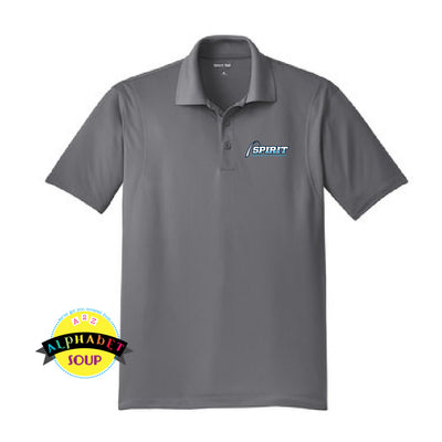 Sport tek performance polo embroidered with the Spirit Physical Therapy logo