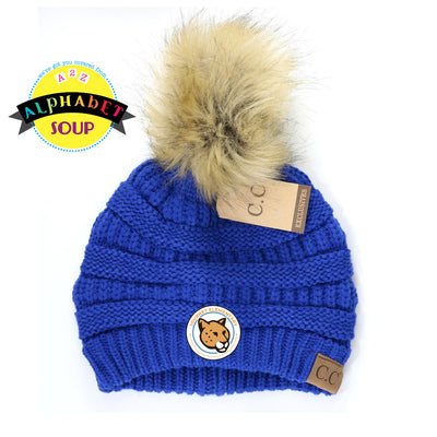 Blue CC Pom Beanie with Journey Jaguars Logo