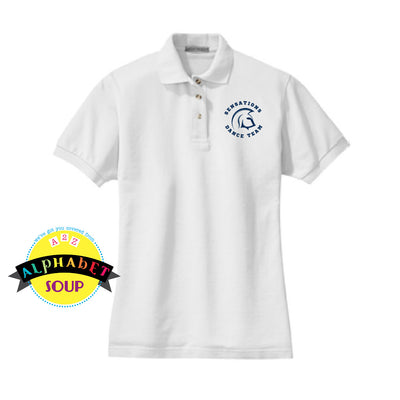 FHC Sensations logo on ladies port authority polo in white