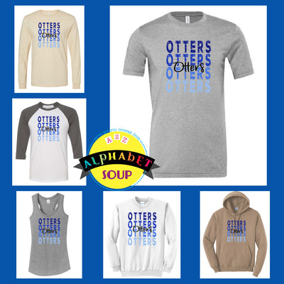 FZ ECC repeating otters Design on tees and sweatshirts