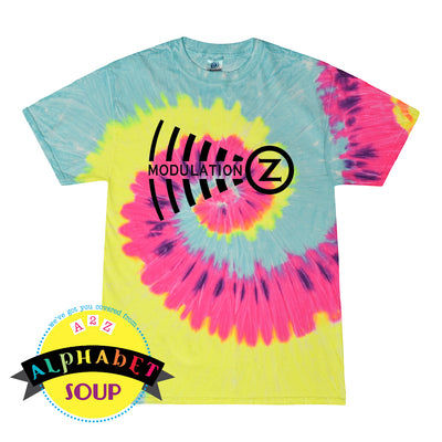 Short sleeve tie dye tee with Modulation Z logo