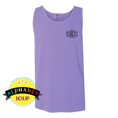 Comfort Colors tank with embroidered monogram