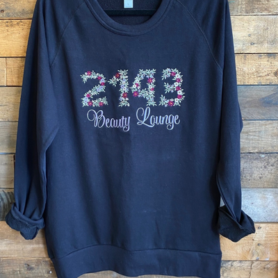 Port & Co Crewneck sweatshirt embroidered with Floral numbers