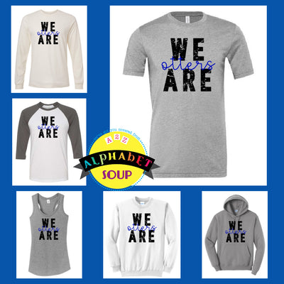 FZ ECC We Are Otters Design on tees and sweatshirts