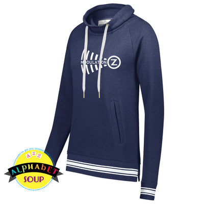 Modulation Z logo on navy all american funnel neck pullover