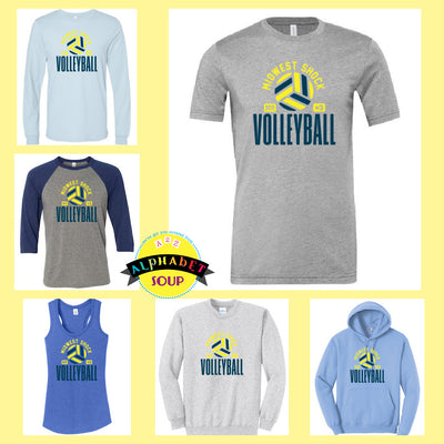 Midwest Shock Volleyball Arched Design on the Tees and Sweatshirts Collage