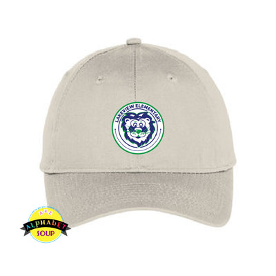 Basic hat embroidered with the Lakeview Elementary Logo