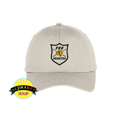 FZE Orchestra logo embroidered on a basic hat.