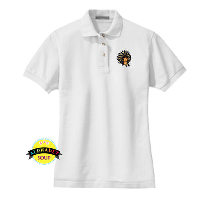 Port Authority ladies cotton polo embroidered with the Wentzville Middle School logo.