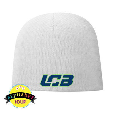 lined beanie with embroidered logo