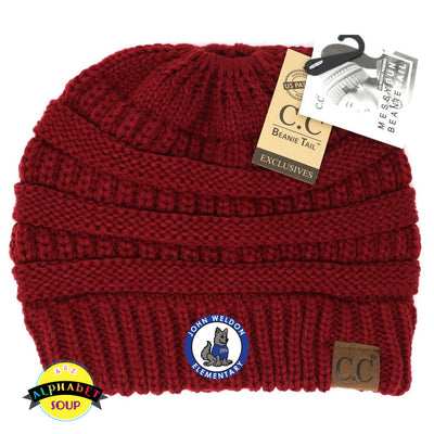 John Weldon CC Beanie Tail Burgundy