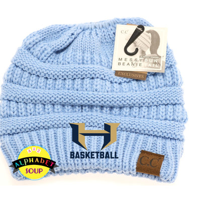 CC beanie tail with holt basketball logo embroidered on the front 