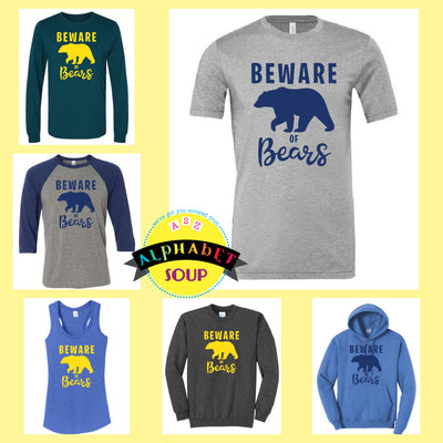 Heritage Elementary Beware Of Bears Design on sweatshirts and tees collage