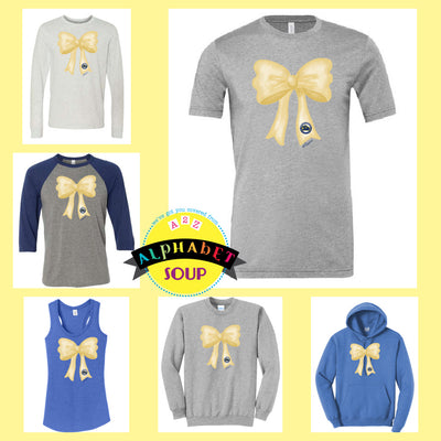 Heritage Elementary Big Bows design on tees and sweatshirt collage