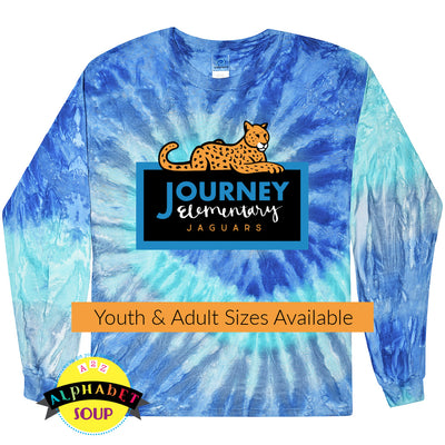 Colortone Long sleeve tie dye Youth and adult with the Journey logo